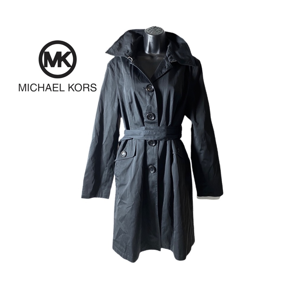 Michael Kors Black Signature Trench Coat Jacket